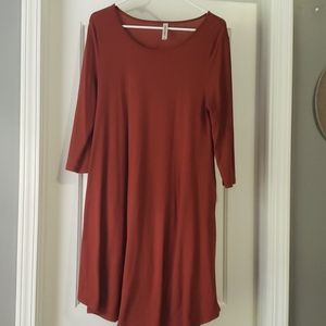 Copper Colored 3/4 length sleeve Dress